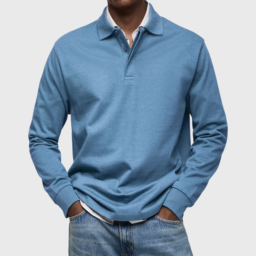 LUXE LONG-SLEEVED POLO SHIRT