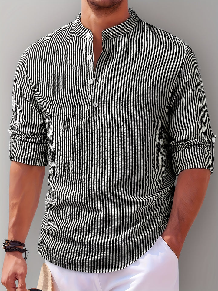 Alejandro |  Blue and White Striped Long Sleeve