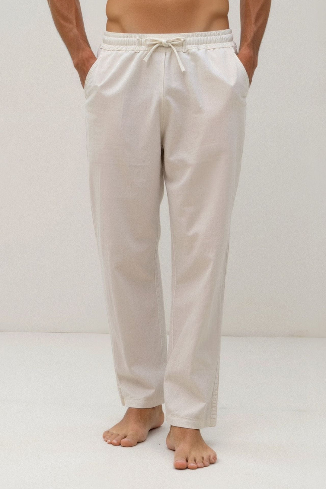 BENSON Cotton & Linen Blend Drawstring Pants