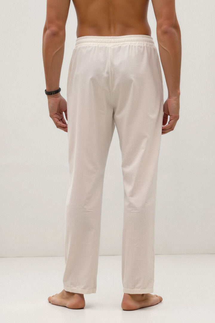BENSON Cotton & Linen Blend Drawstring Pants