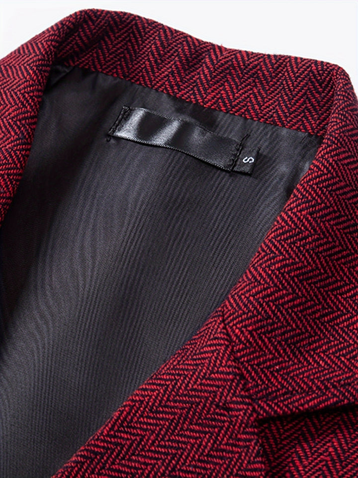 Christopher | Men's Houndstooth Vest with a Vintage Lapel And Double-Breasted Design