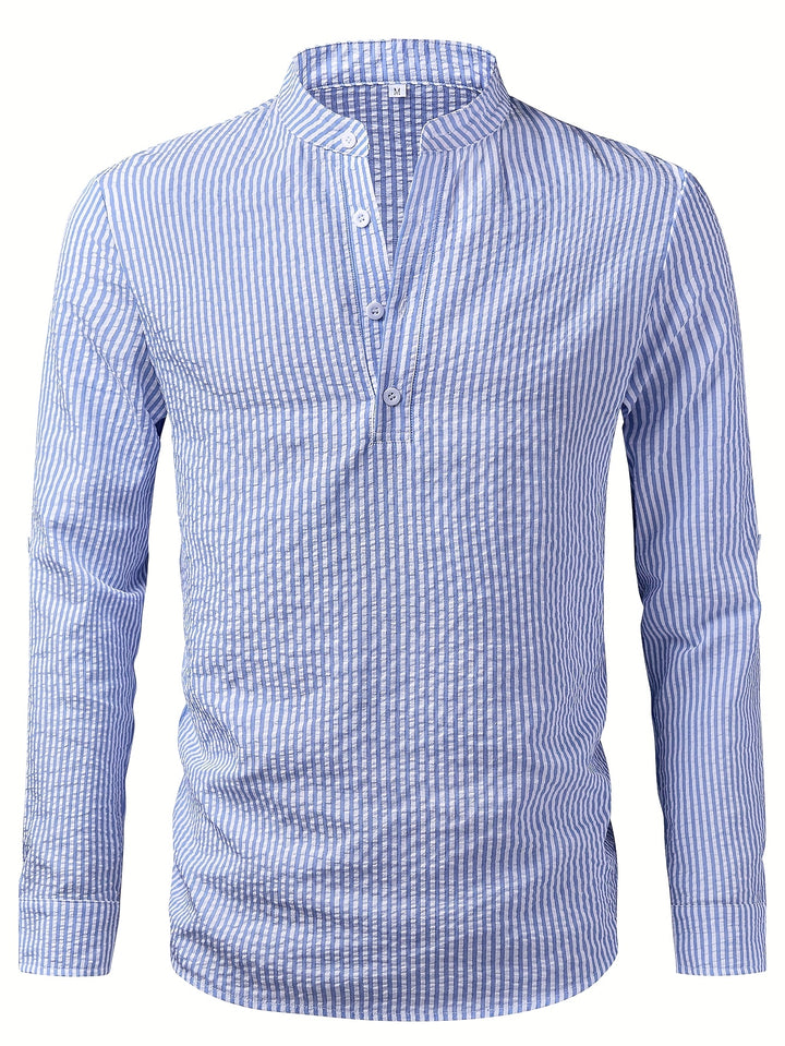 Alejandro |  Blue and White Striped Long Sleeve