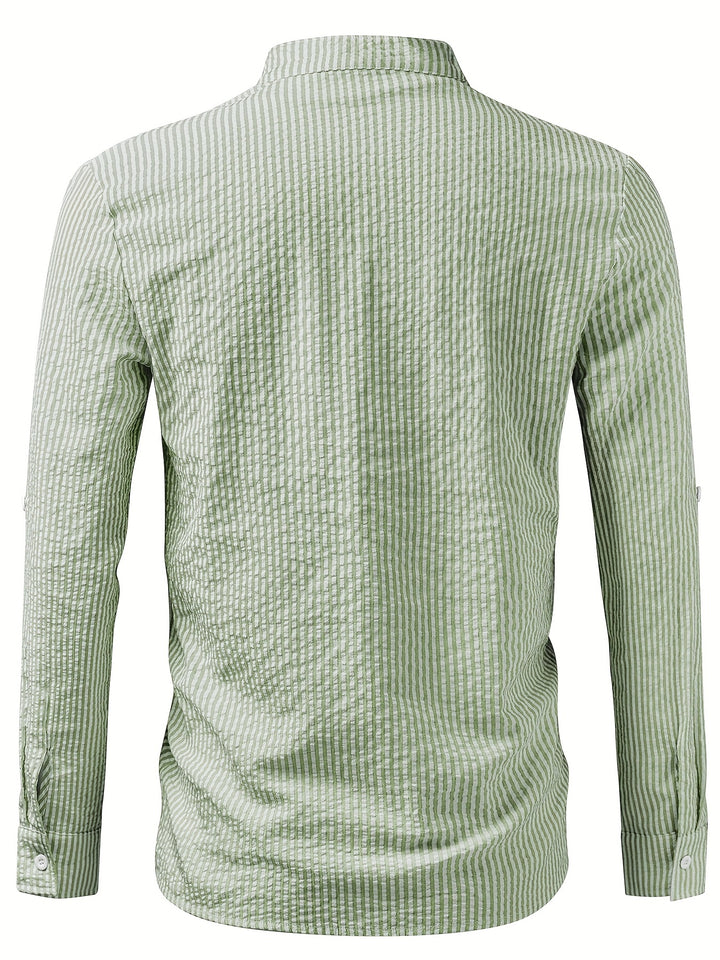 Alejandro |  Blue and White Striped Long Sleeve