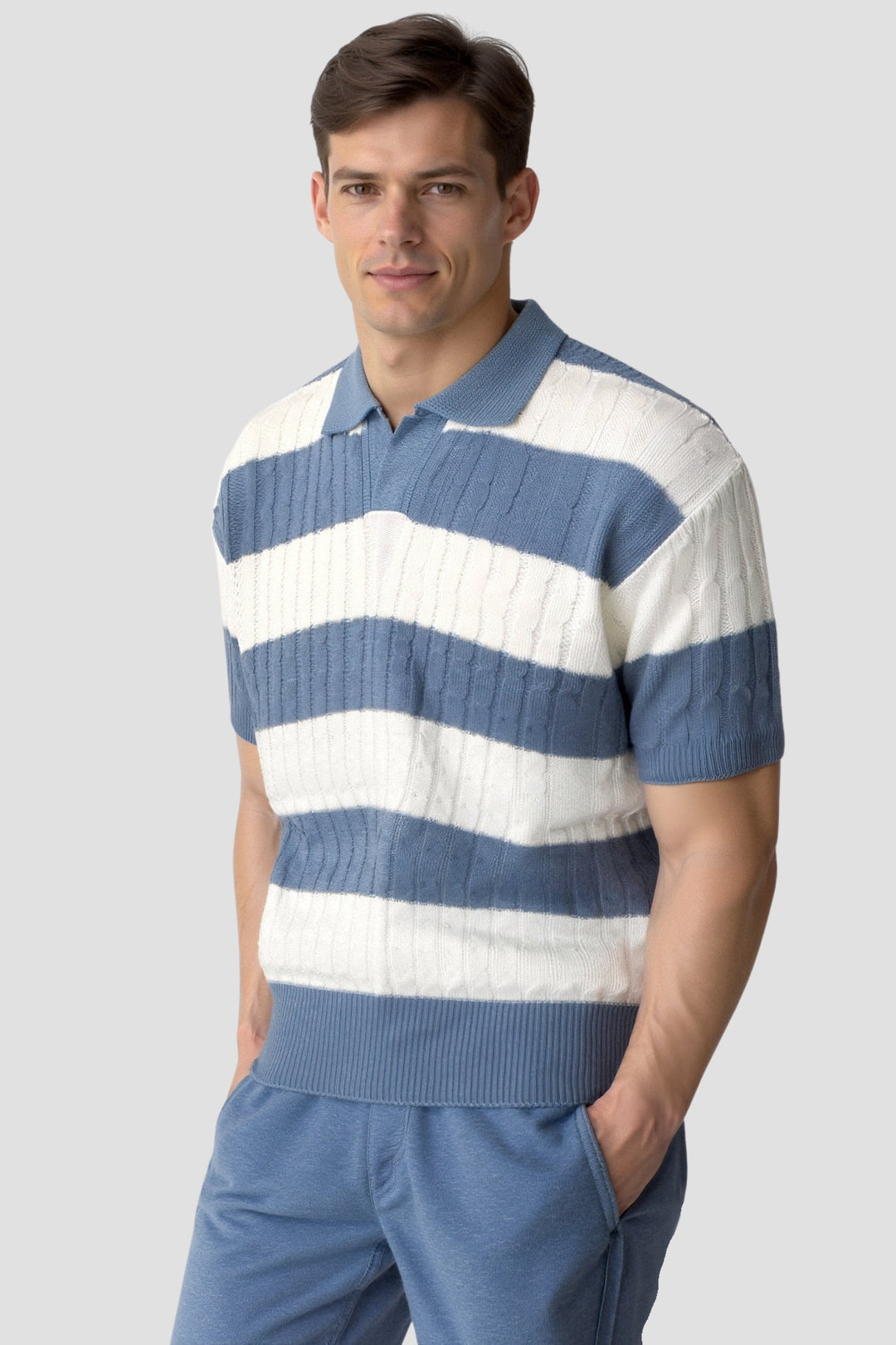 BENSON White Stripe Polo