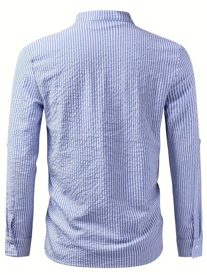 Alejandro |  Blue and White Striped Long Sleeve