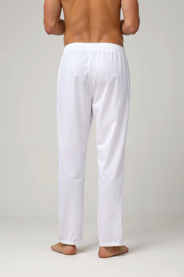 BENSON Cotton & Linen Blend Drawstring Pants