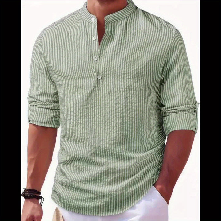 Alejandro |  Blue and White Striped Long Sleeve