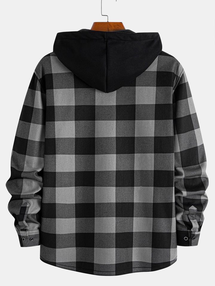 David | Flannel fleece lined hoodie shirt