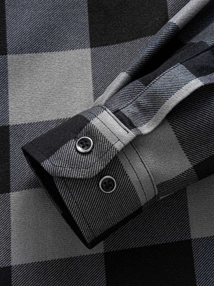 David | Flannel fleece lined hoodie shirt