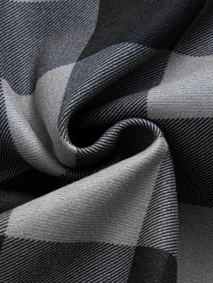 David | Flannel fleece lined hoodie shirt