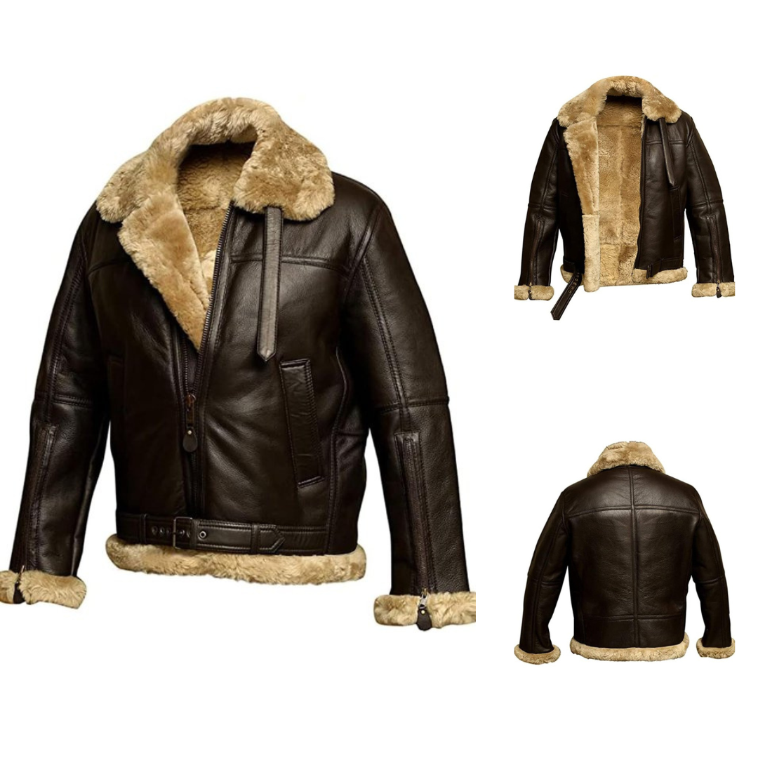 Aiden | Classic Shearling Leather Jacket