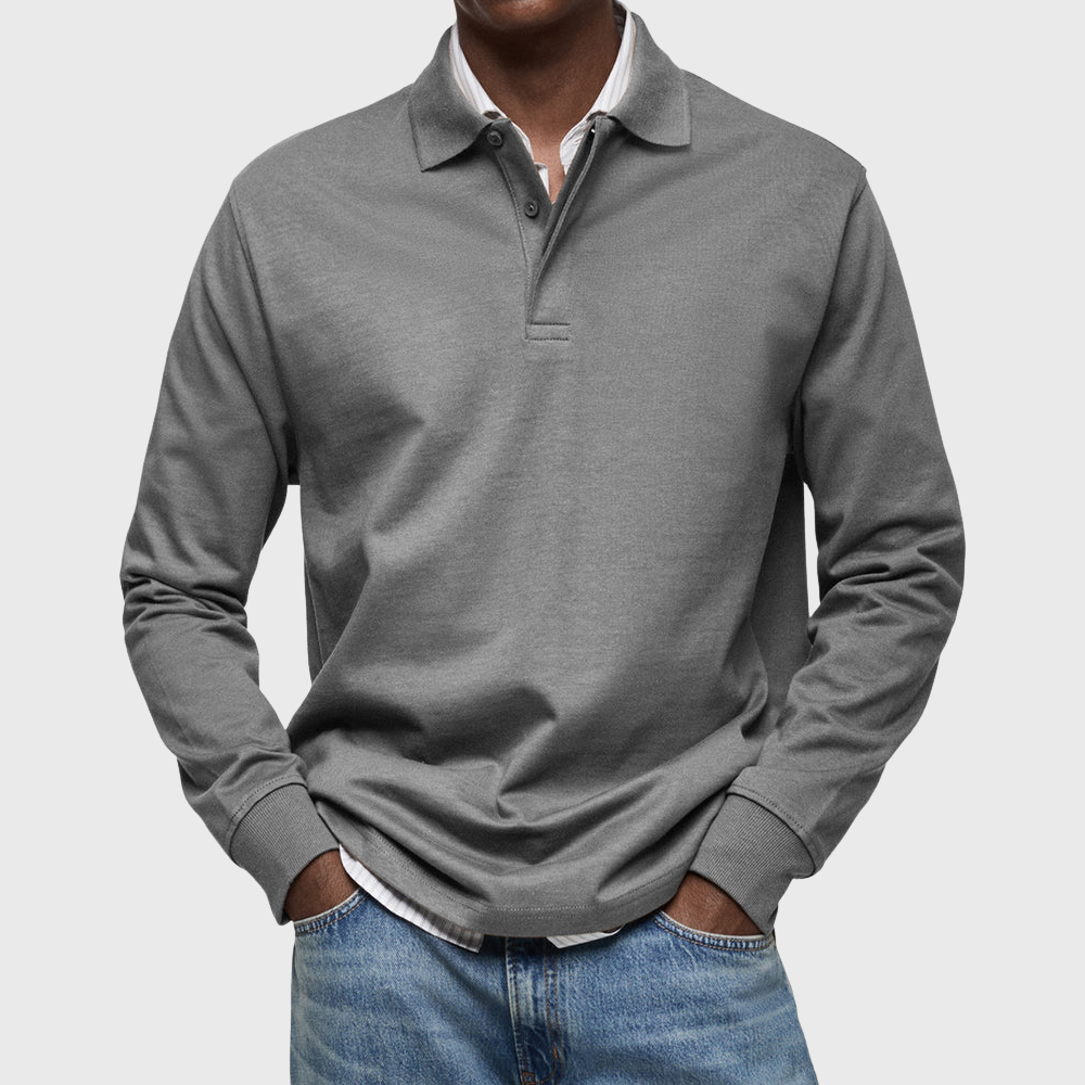 LUXE LONG-SLEEVED POLO SHIRT