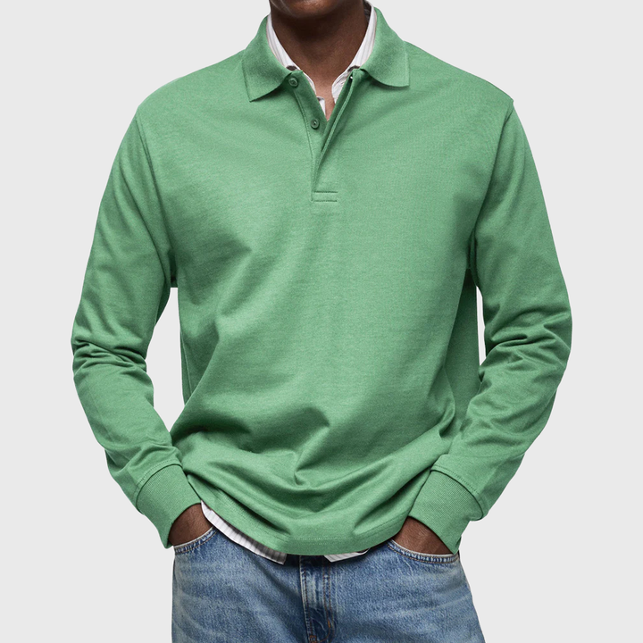 LUXE LONG-SLEEVED POLO SHIRT