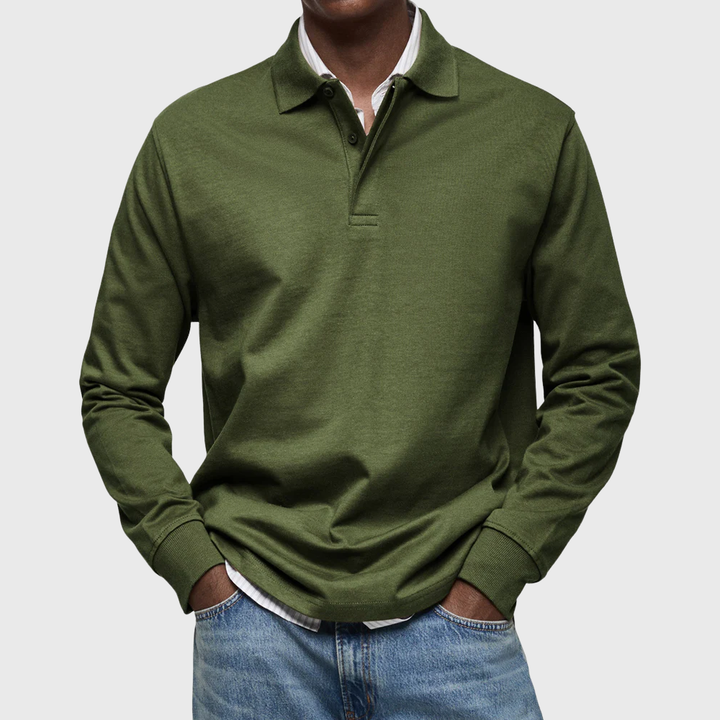 LUXE LONG-SLEEVED POLO SHIRT