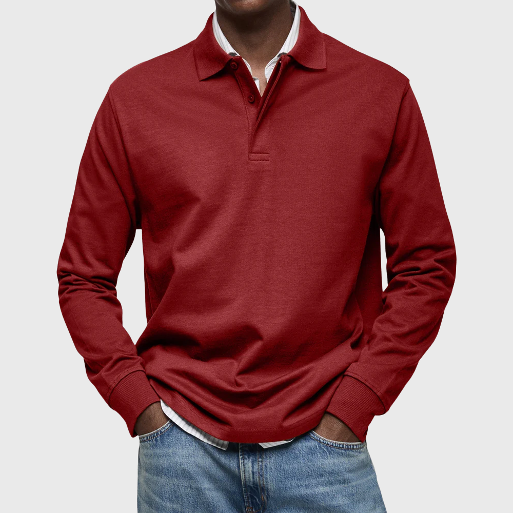 LUXE LONG-SLEEVED POLO SHIRT