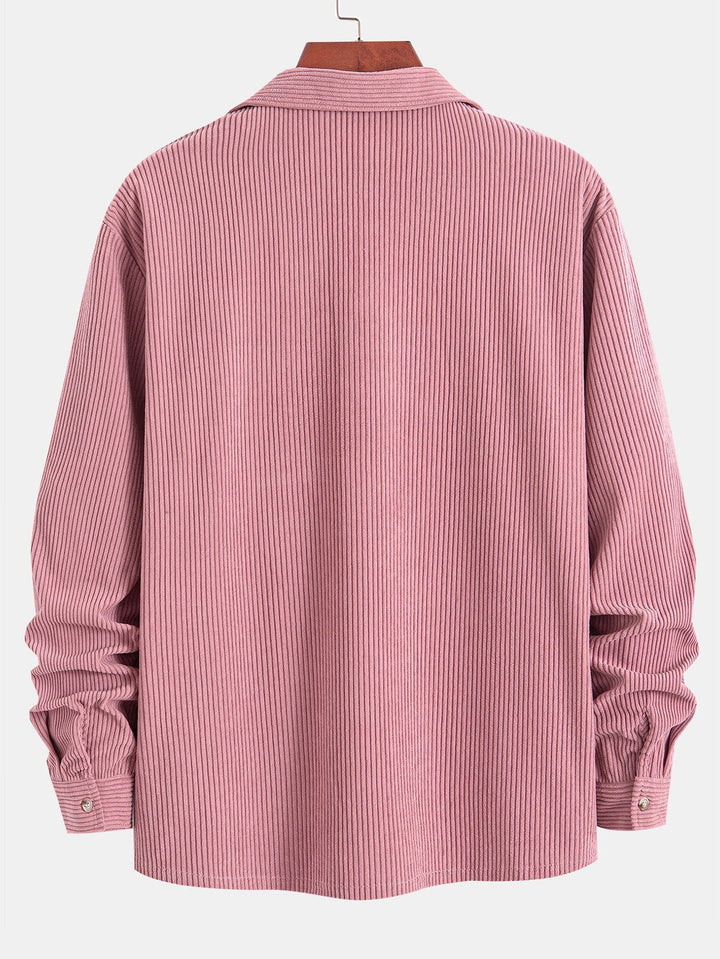 Daniel | Long Sleeve Corduroy Cuban Collar Shirt