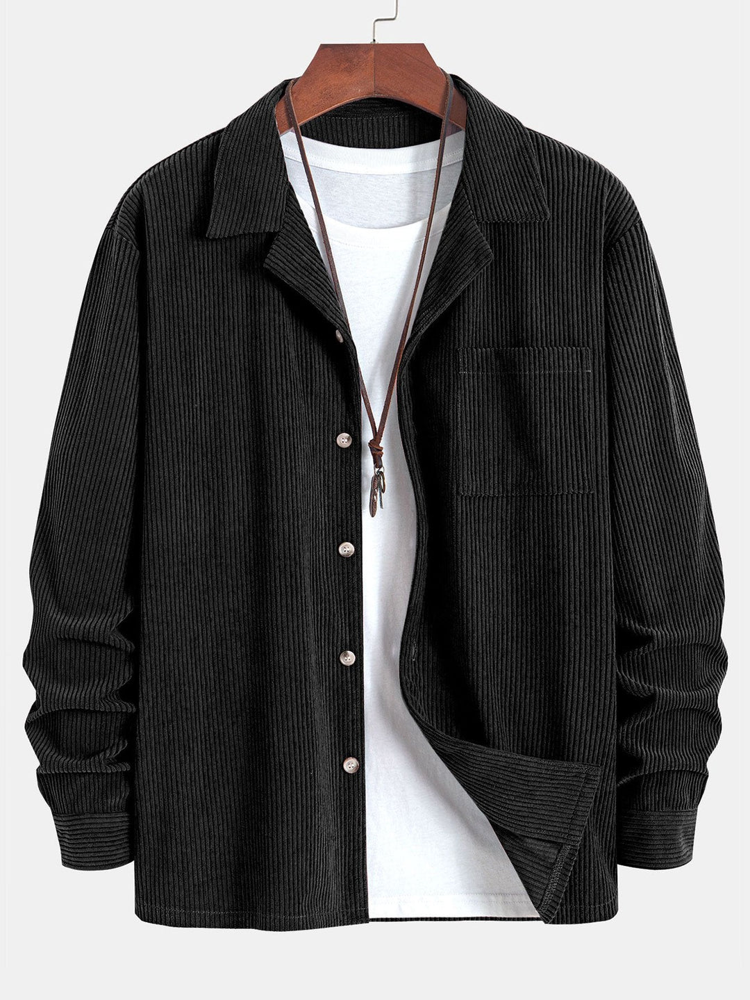 Daniel | Long Sleeve Corduroy Cuban Collar Shirt
