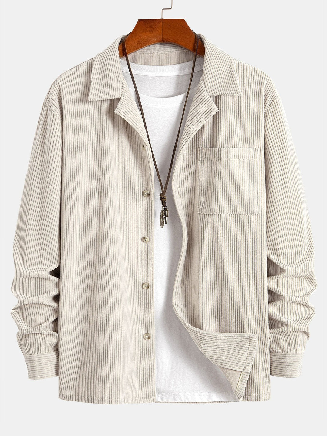 Daniel | Long Sleeve Corduroy Cuban Collar Shirt