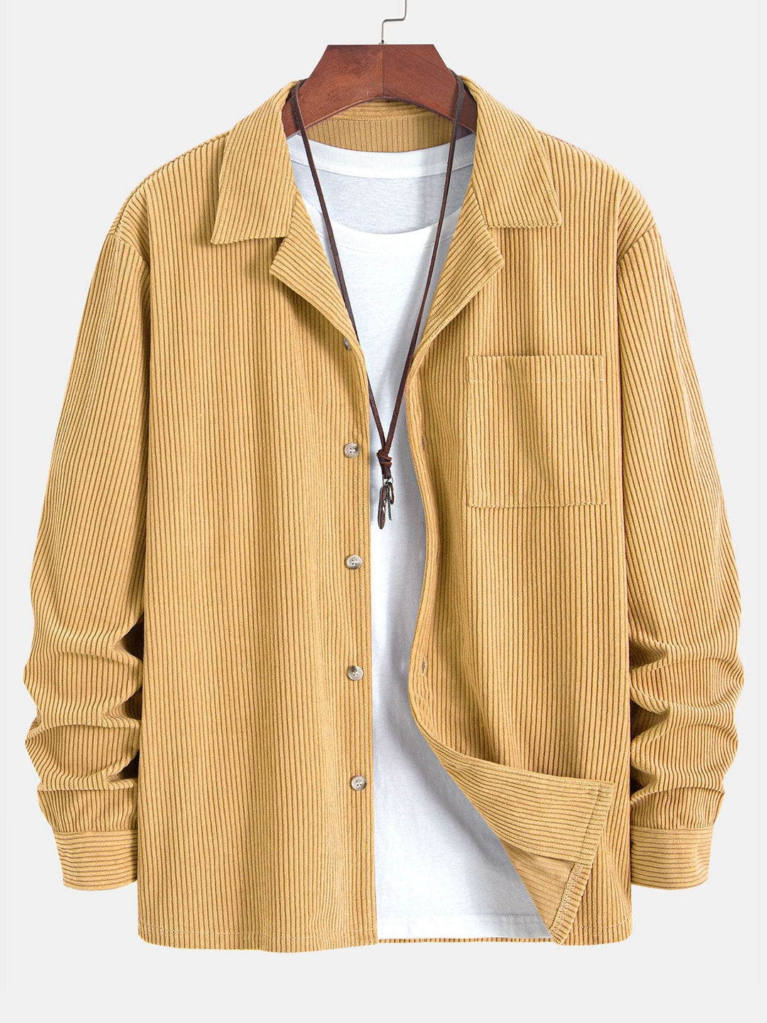 Daniel | Long Sleeve Corduroy Cuban Collar Shirt