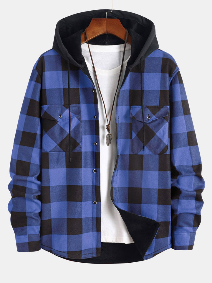 David | Flannel fleece lined hoodie shirt
