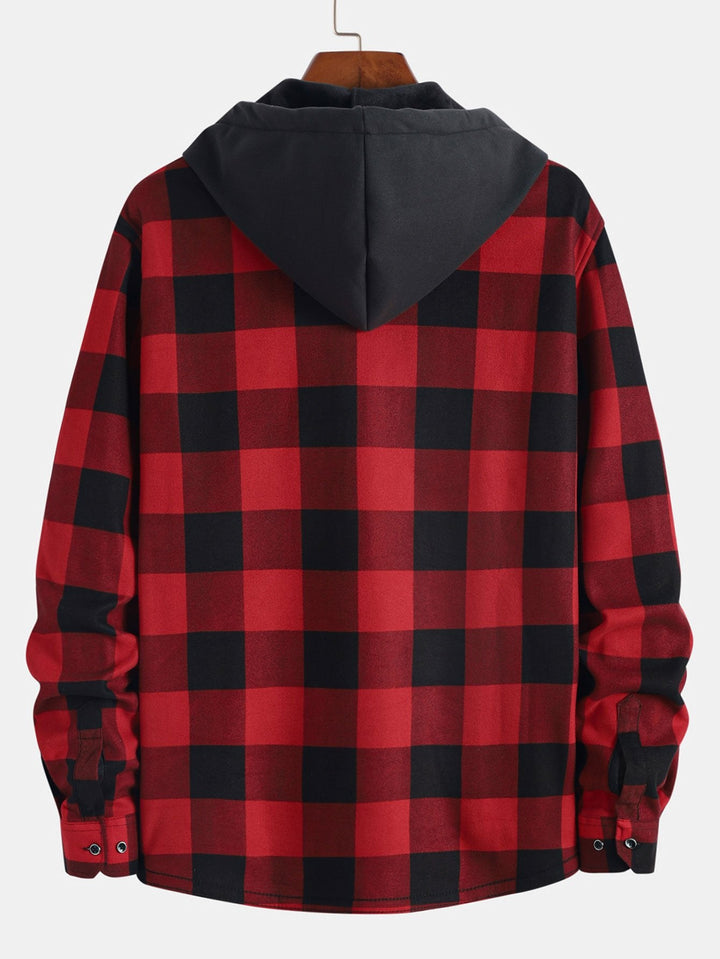 David | Flannel fleece lined hoodie shirt