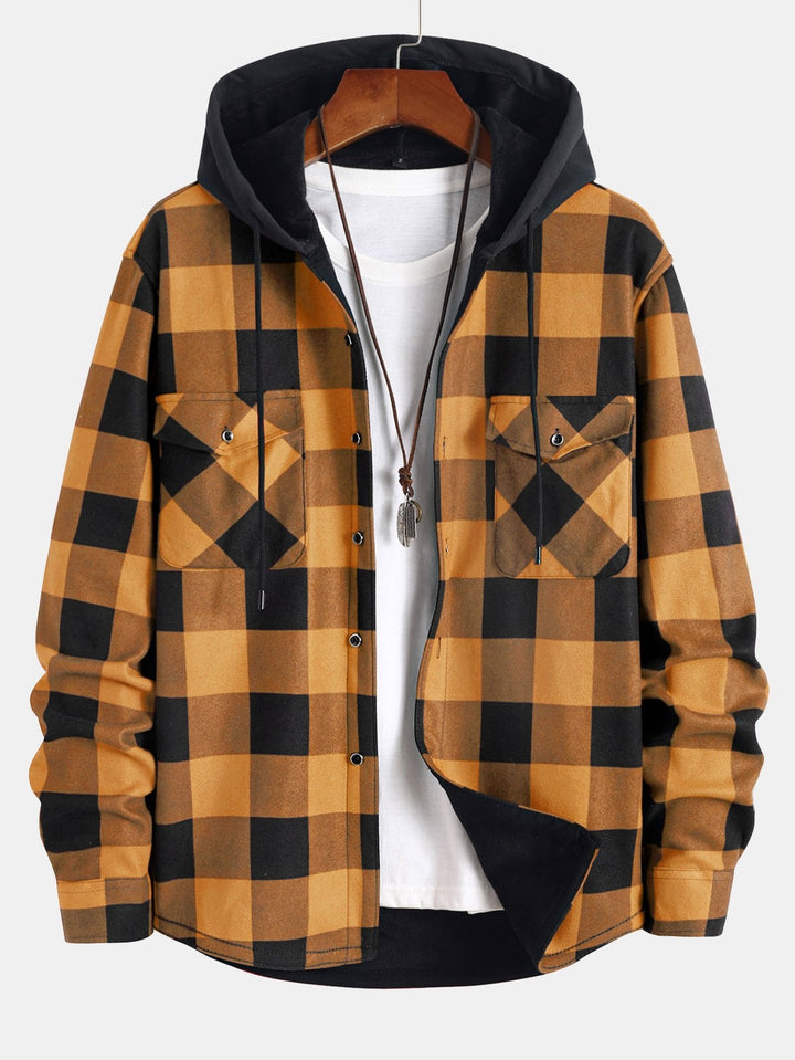 David | Flannel fleece lined hoodie shirt