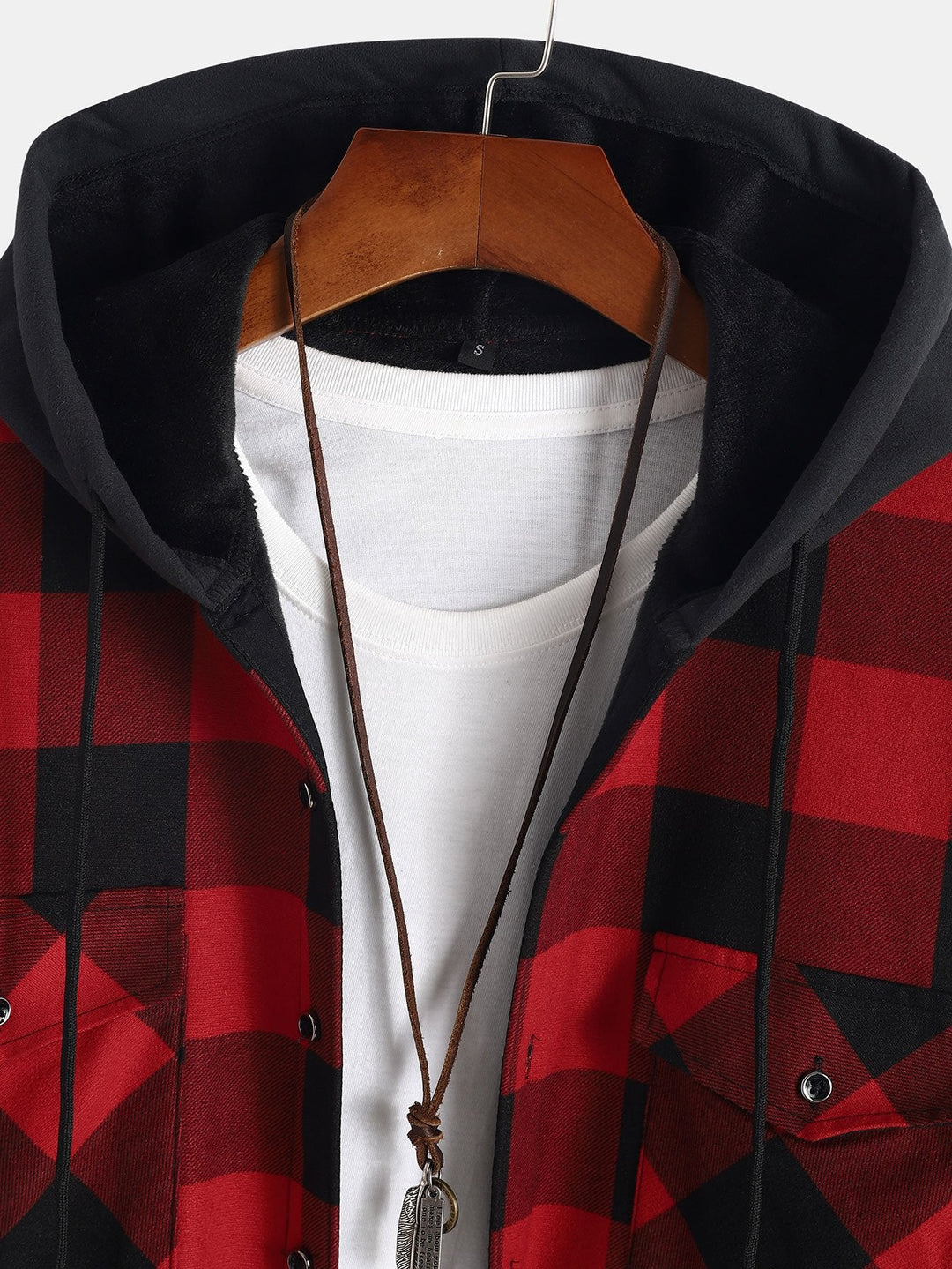 David | Flannel fleece lined hoodie shirt
