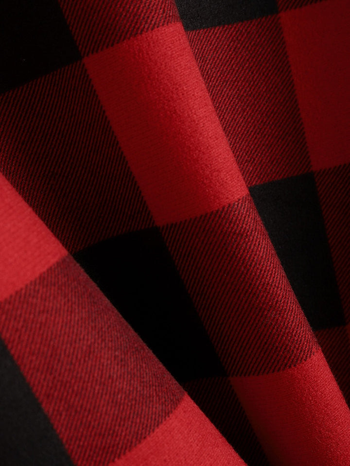 David | Flannel fleece lined hoodie shirt